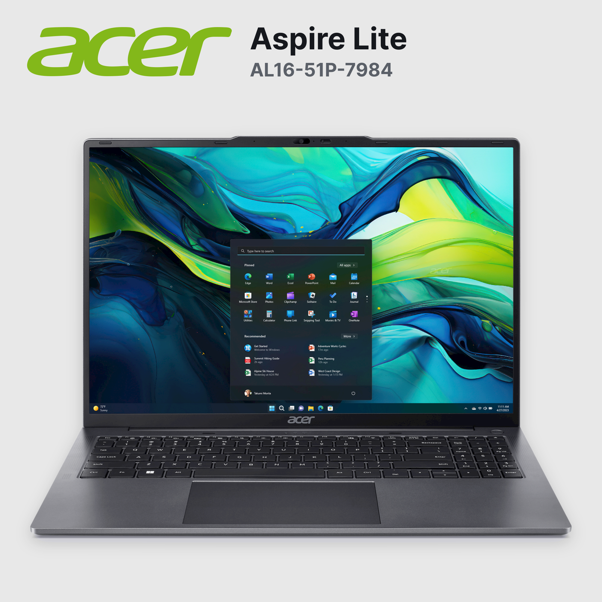 Laptop Acer Aspire Lite AL16-51P-7984 Core I7-1255U 16GB 512GB SSD 16" (NX.KX0AL.006)